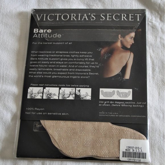 VICTORIA’S SECRET Bare Attitude Adhesive Bra pack of 6 pairs C cup - Picture 2 of 3